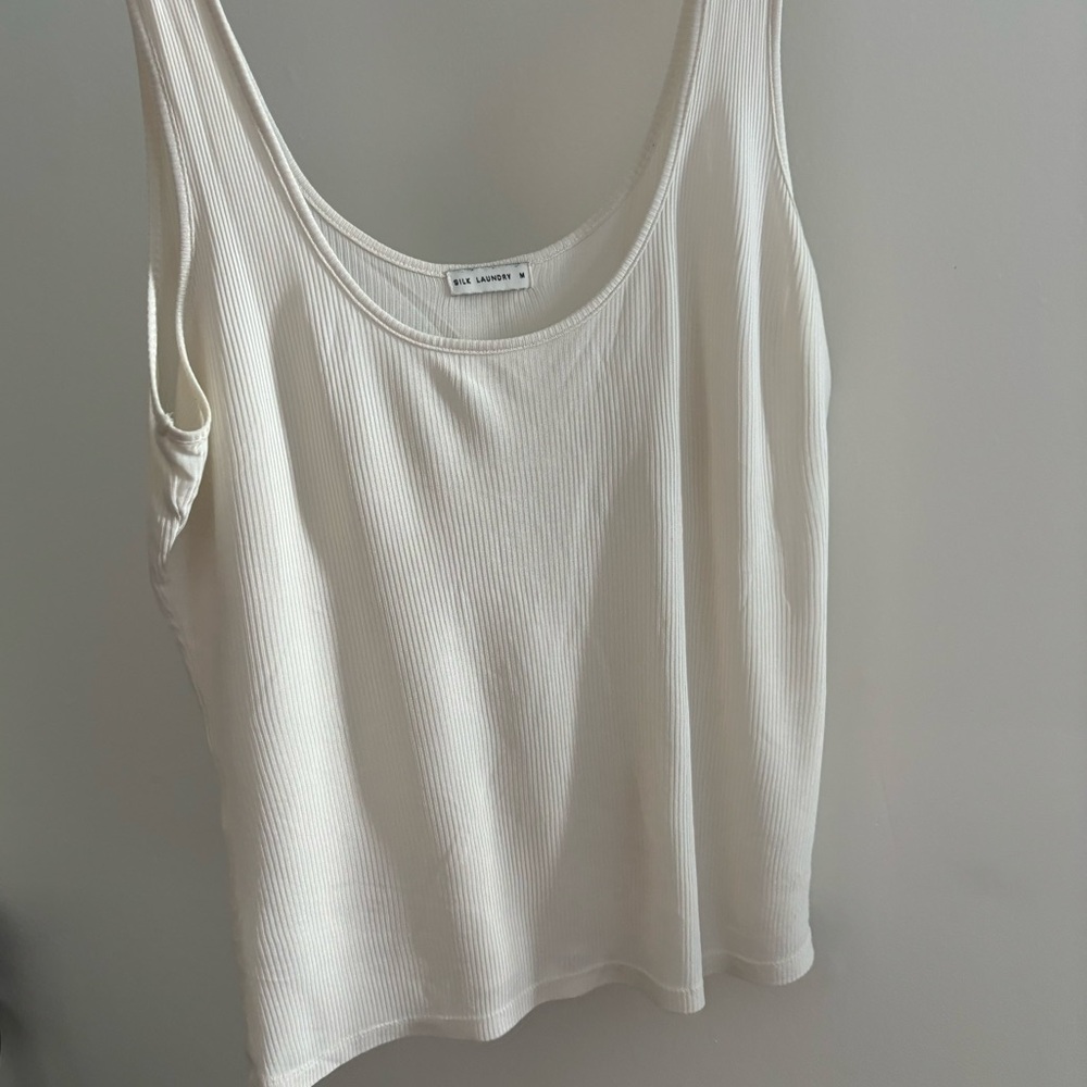 Silk ribbed tank top